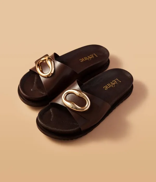 Mules LÉVINE Camélia Gold (Ref-2349)